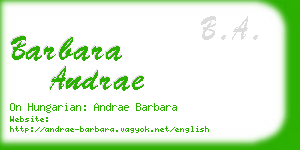 barbara andrae business card